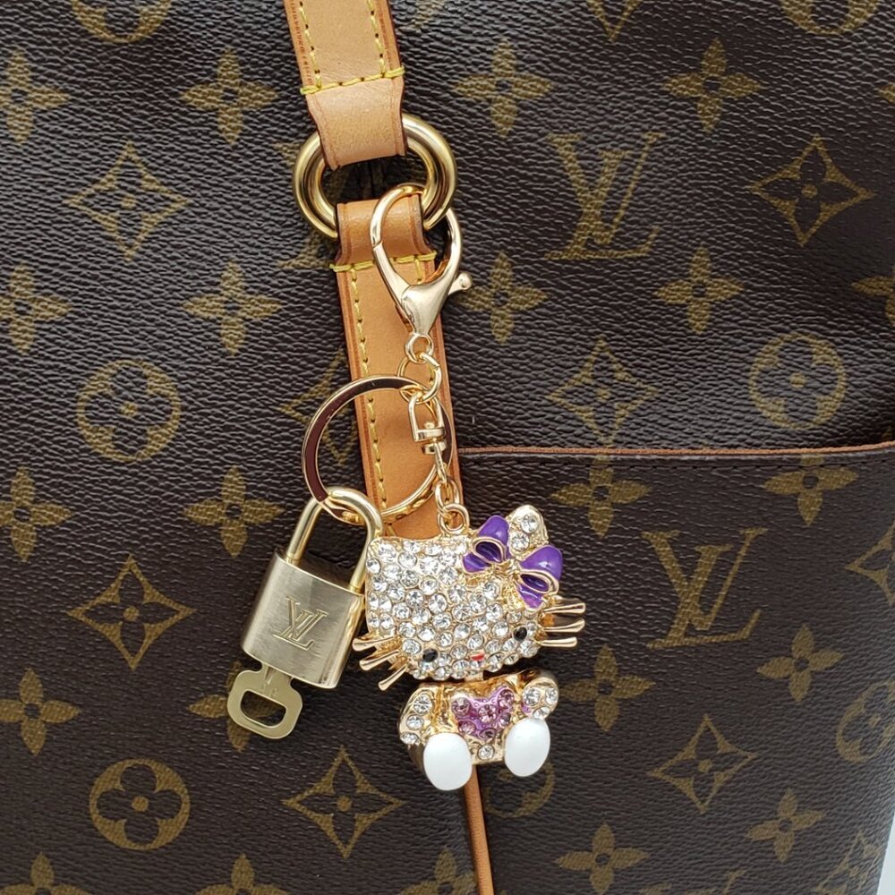 Authentic Louis Vuitton Gold Lock 🔒 Keychain Bag Unbranded Hello Kitty Charm LV